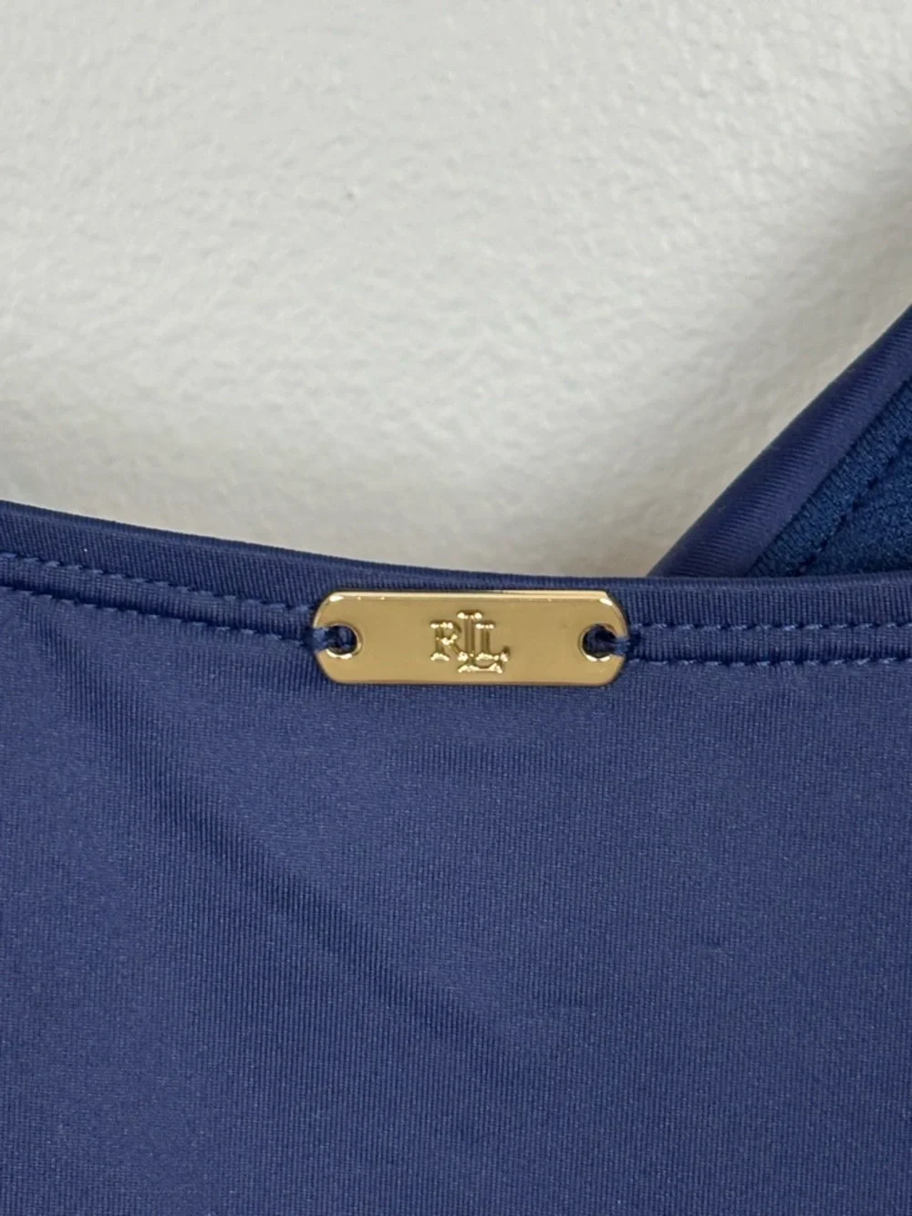 Lauren Ralph‎ Lauren Tankini Womens 12 Navy Toggle-Trim Tankini Top Swim Resort